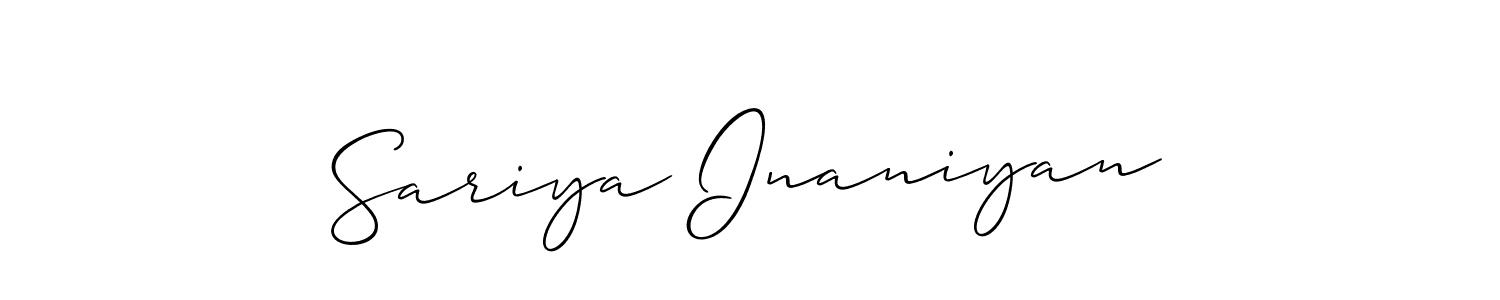 See photos of Sariya Inaniyan official signature by Spectra . Check more albums & portfolios. Read reviews & check more about Allison_Script font. Sariya Inaniyan signature style 2 images and pictures png