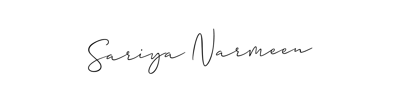 You should practise on your own different ways (Allison_Script) to write your name (Sariya Narmeen) in signature. don't let someone else do it for you. Sariya Narmeen signature style 2 images and pictures png