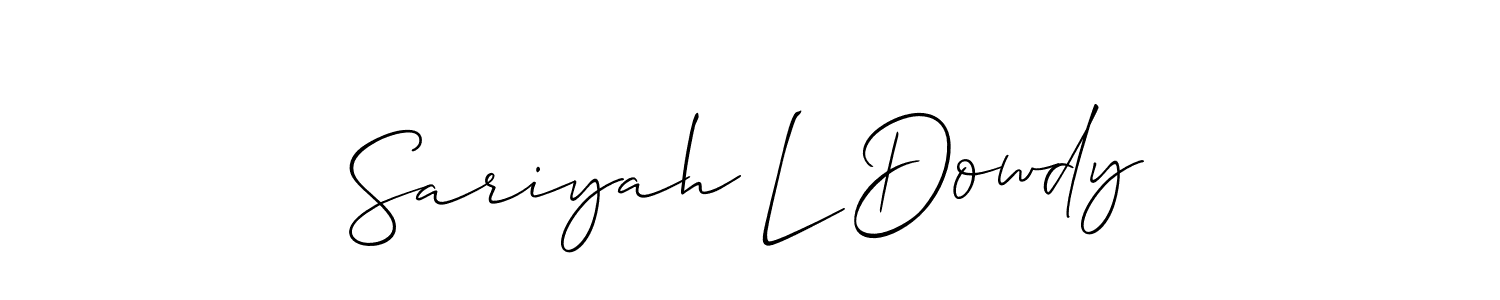 Also we have Sariyah L Dowdy name is the best signature style. Create professional handwritten signature collection using Allison_Script autograph style. Sariyah L Dowdy signature style 2 images and pictures png