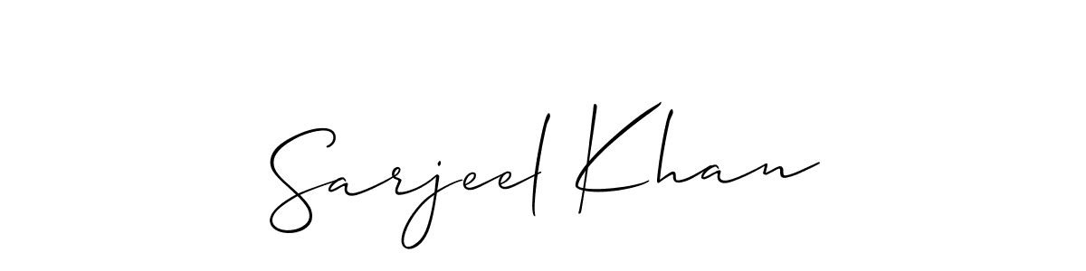 Sarjeel Khan stylish signature style. Best Handwritten Sign (Allison_Script) for my name. Handwritten Signature Collection Ideas for my name Sarjeel Khan. Sarjeel Khan signature style 2 images and pictures png