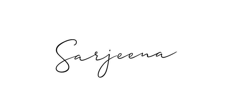 How to make Sarjeena signature? Allison_Script is a professional autograph style. Create handwritten signature for Sarjeena name. Sarjeena signature style 2 images and pictures png