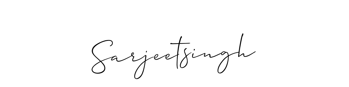 The best way (Allison_Script) to make a short signature is to pick only two or three words in your name. The name Sarjeetsingh include a total of six letters. For converting this name. Sarjeetsingh signature style 2 images and pictures png