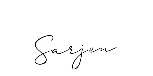 Create a beautiful signature design for name Sarjen. With this signature (Allison_Script) fonts, you can make a handwritten signature for free. Sarjen signature style 2 images and pictures png