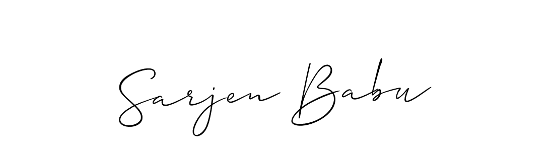 The best way (Allison_Script) to make a short signature is to pick only two or three words in your name. The name Sarjen Babu include a total of six letters. For converting this name. Sarjen Babu signature style 2 images and pictures png
