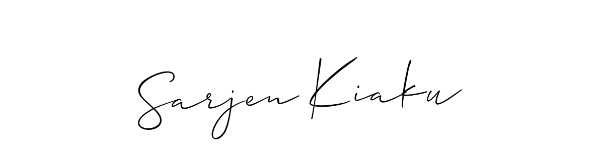 Check out images of Autograph of Sarjen Kiaku name. Actor Sarjen Kiaku Signature Style. Allison_Script is a professional sign style online. Sarjen Kiaku signature style 2 images and pictures png