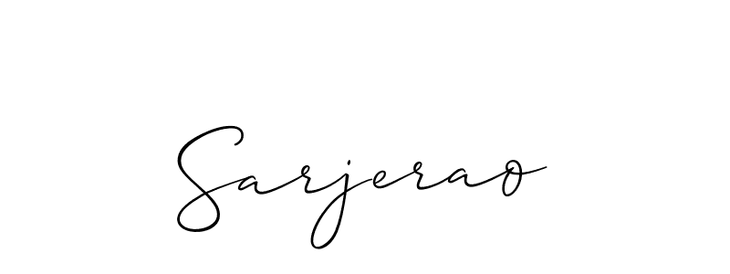 Make a beautiful signature design for name Sarjerao. With this signature (Allison_Script) style, you can create a handwritten signature for free. Sarjerao signature style 2 images and pictures png