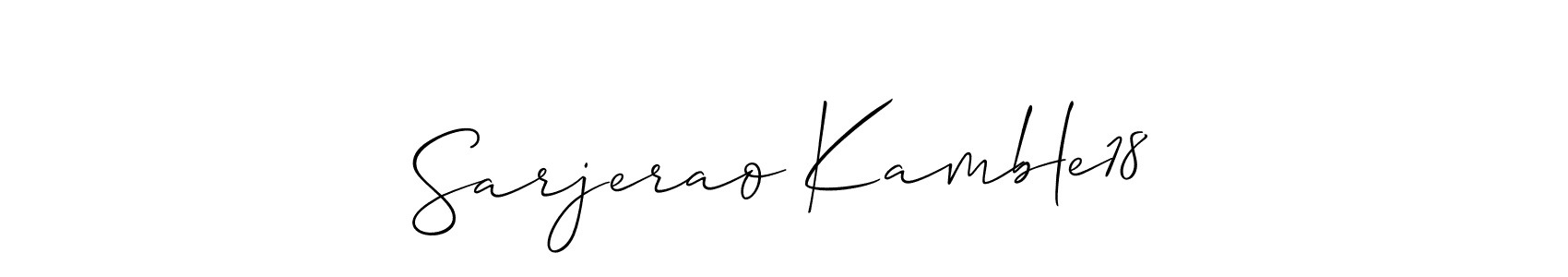 It looks lik you need a new signature style for name Sarjerao Kamble18. Design unique handwritten (Allison_Script) signature with our free signature maker in just a few clicks. Sarjerao Kamble18 signature style 2 images and pictures png