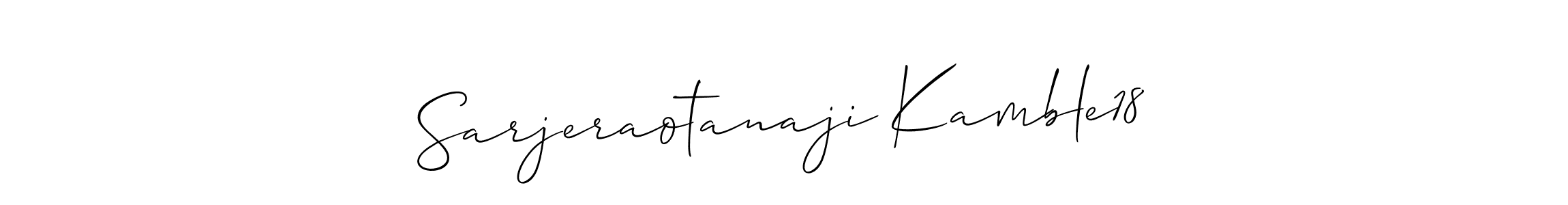 Make a beautiful signature design for name Sarjeraotanaji Kamble18. With this signature (Allison_Script) style, you can create a handwritten signature for free. Sarjeraotanaji Kamble18 signature style 2 images and pictures png