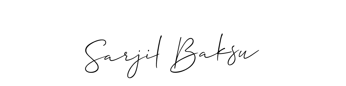 Also You can easily find your signature by using the search form. We will create Sarjil Baksu name handwritten signature images for you free of cost using Allison_Script sign style. Sarjil Baksu signature style 2 images and pictures png