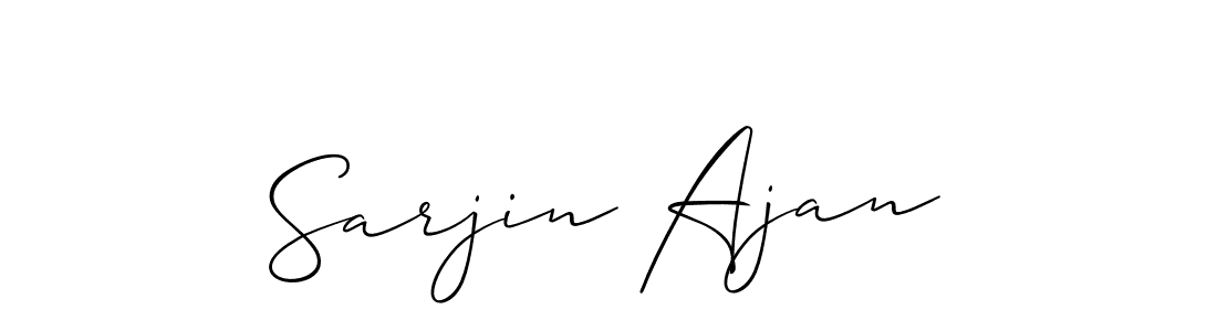 Allison_Script is a professional signature style that is perfect for those who want to add a touch of class to their signature. It is also a great choice for those who want to make their signature more unique. Get Sarjin Ajan name to fancy signature for free. Sarjin Ajan signature style 2 images and pictures png