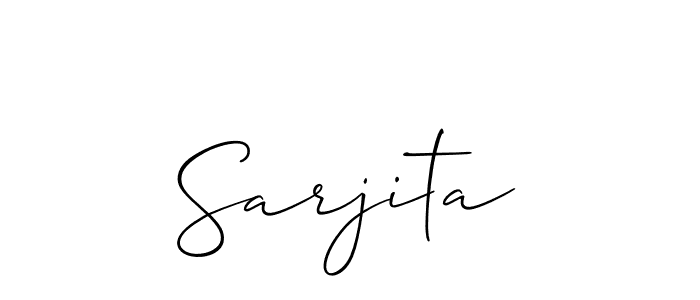 The best way (Allison_Script) to make a short signature is to pick only two or three words in your name. The name Sarjita include a total of six letters. For converting this name. Sarjita signature style 2 images and pictures png