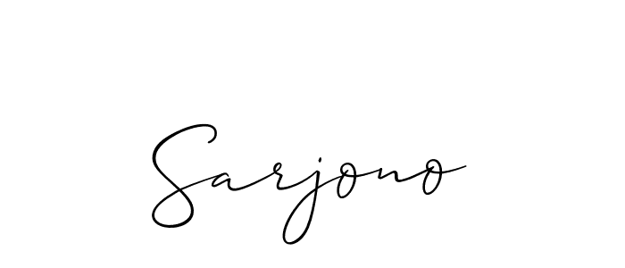 Make a beautiful signature design for name Sarjono. With this signature (Allison_Script) style, you can create a handwritten signature for free. Sarjono signature style 2 images and pictures png