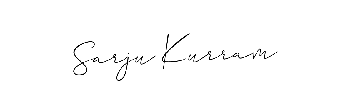 Make a short Sarju Kurram signature style. Manage your documents anywhere anytime using Allison_Script. Create and add eSignatures, submit forms, share and send files easily. Sarju Kurram signature style 2 images and pictures png