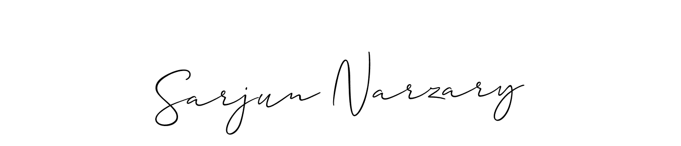The best way (Allison_Script) to make a short signature is to pick only two or three words in your name. The name Sarjun Narzary include a total of six letters. For converting this name. Sarjun Narzary signature style 2 images and pictures png