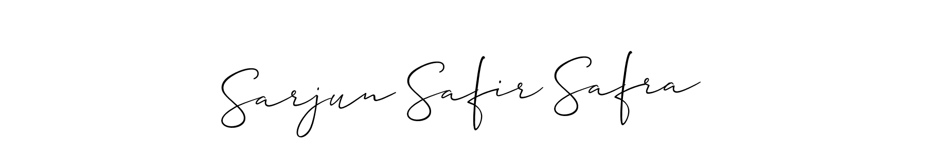 Similarly Allison_Script is the best handwritten signature design. Signature creator online .You can use it as an online autograph creator for name Sarjun Safir Safra. Sarjun Safir Safra signature style 2 images and pictures png