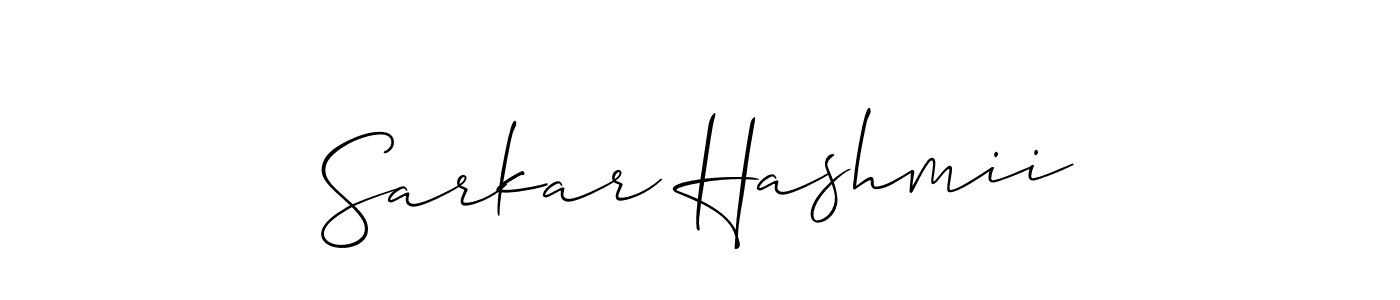 You should practise on your own different ways (Allison_Script) to write your name (Sarkar Hashmii) in signature. don't let someone else do it for you. Sarkar Hashmii signature style 2 images and pictures png