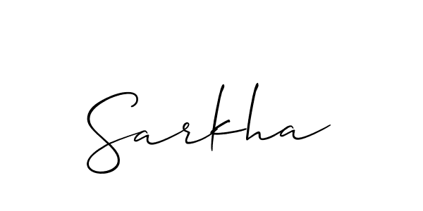 if you are searching for the best signature style for your name Sarkha. so please give up your signature search. here we have designed multiple signature styles  using Allison_Script. Sarkha signature style 2 images and pictures png