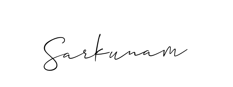 if you are searching for the best signature style for your name Sarkunam. so please give up your signature search. here we have designed multiple signature styles  using Allison_Script. Sarkunam signature style 2 images and pictures png