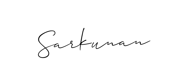 It looks lik you need a new signature style for name Sarkunan. Design unique handwritten (Allison_Script) signature with our free signature maker in just a few clicks. Sarkunan signature style 2 images and pictures png