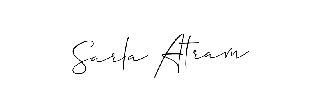 This is the best signature style for the Sarla Atram name. Also you like these signature font (Allison_Script). Mix name signature. Sarla Atram signature style 2 images and pictures png