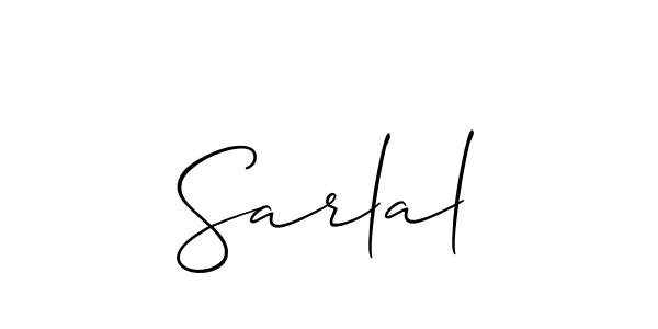 Best and Professional Signature Style for Sarlal. Allison_Script Best Signature Style Collection. Sarlal signature style 2 images and pictures png