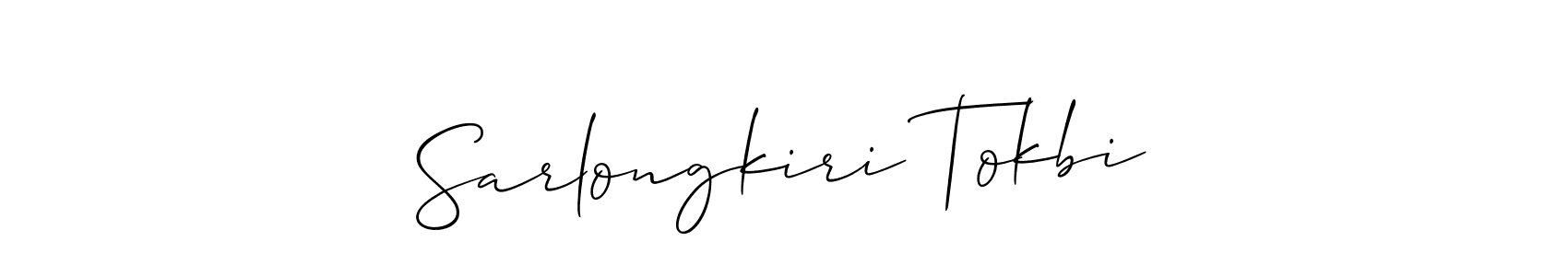 How to make Sarlongkiri Tokbi signature? Allison_Script is a professional autograph style. Create handwritten signature for Sarlongkiri Tokbi name. Sarlongkiri Tokbi signature style 2 images and pictures png