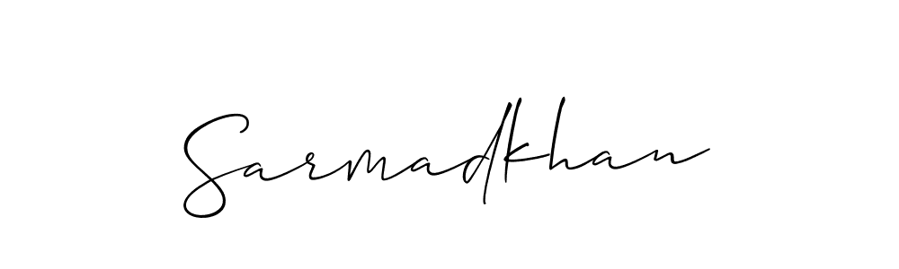 The best way (Allison_Script) to make a short signature is to pick only two or three words in your name. The name Sarmadkhan include a total of six letters. For converting this name. Sarmadkhan signature style 2 images and pictures png