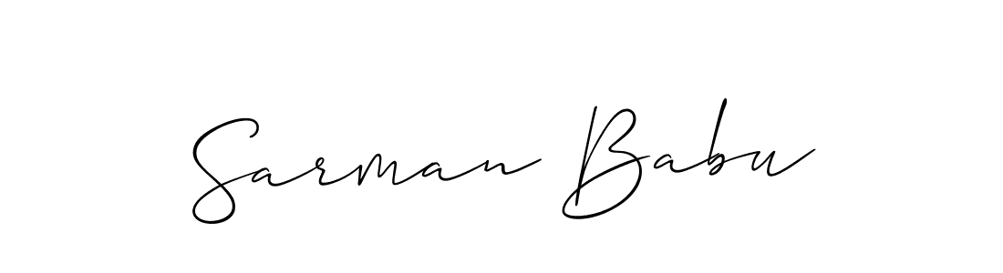Allison_Script is a professional signature style that is perfect for those who want to add a touch of class to their signature. It is also a great choice for those who want to make their signature more unique. Get Sarman Babu name to fancy signature for free. Sarman Babu signature style 2 images and pictures png