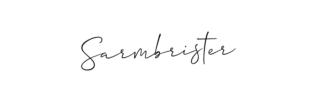 Sarmbrister stylish signature style. Best Handwritten Sign (Allison_Script) for my name. Handwritten Signature Collection Ideas for my name Sarmbrister. Sarmbrister signature style 2 images and pictures png