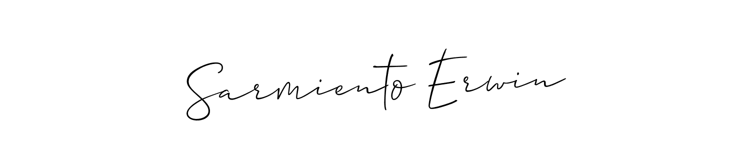 if you are searching for the best signature style for your name Sarmiento Erwin. so please give up your signature search. here we have designed multiple signature styles  using Allison_Script. Sarmiento Erwin signature style 2 images and pictures png