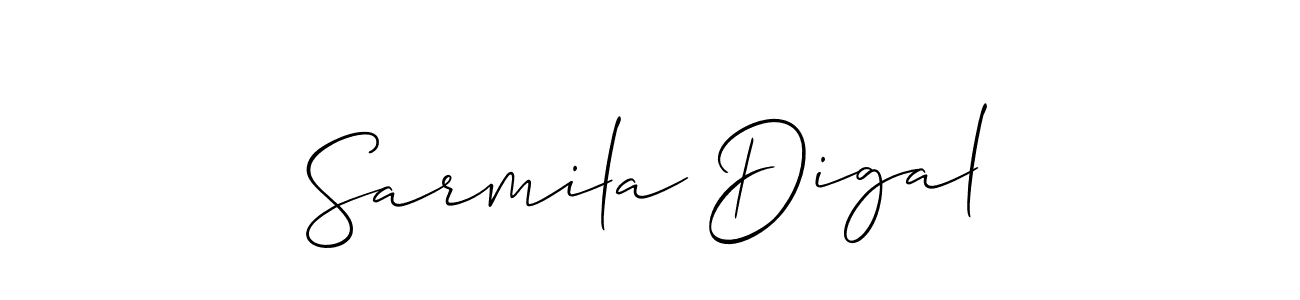 The best way (Allison_Script) to make a short signature is to pick only two or three words in your name. The name Sarmila Digal include a total of six letters. For converting this name. Sarmila Digal signature style 2 images and pictures png