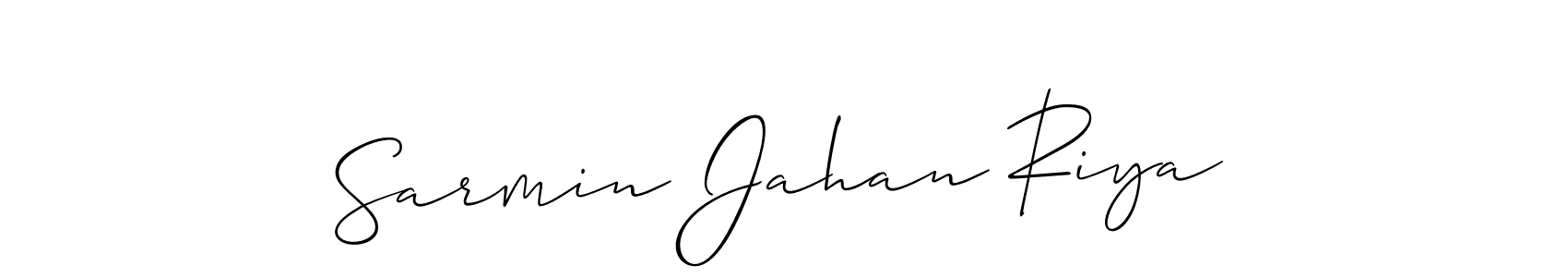 Also we have Sarmin Jahan Riya name is the best signature style. Create professional handwritten signature collection using Allison_Script autograph style. Sarmin Jahan Riya signature style 2 images and pictures png