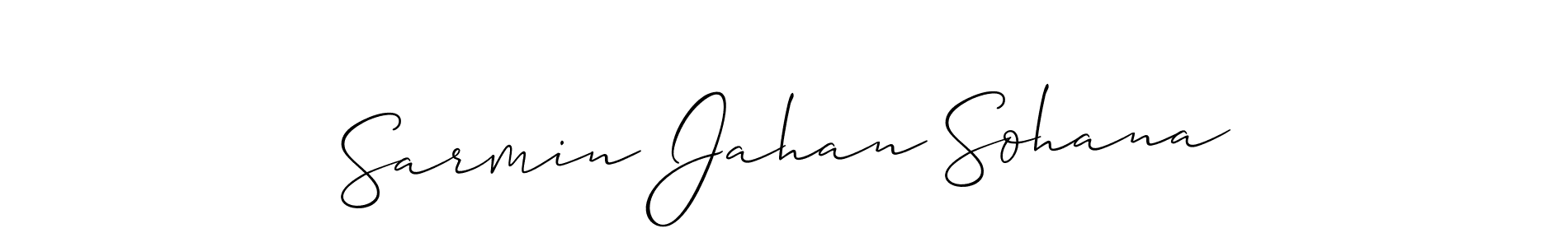 Design your own signature with our free online signature maker. With this signature software, you can create a handwritten (Allison_Script) signature for name Sarmin Jahan Sohana. Sarmin Jahan Sohana signature style 2 images and pictures png