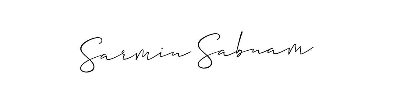 Make a beautiful signature design for name Sarmin Sabnam. With this signature (Allison_Script) style, you can create a handwritten signature for free. Sarmin Sabnam signature style 2 images and pictures png