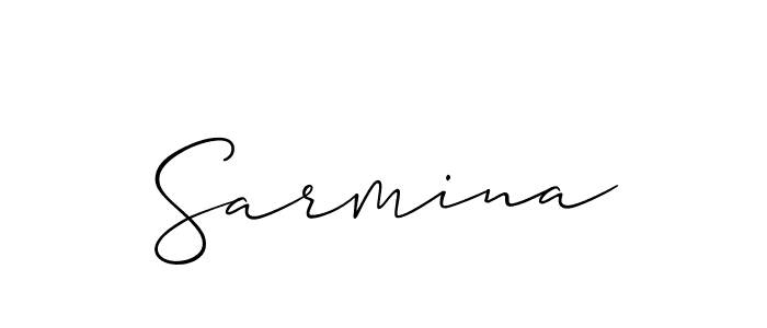 Allison_Script is a professional signature style that is perfect for those who want to add a touch of class to their signature. It is also a great choice for those who want to make their signature more unique. Get Sarmina name to fancy signature for free. Sarmina signature style 2 images and pictures png