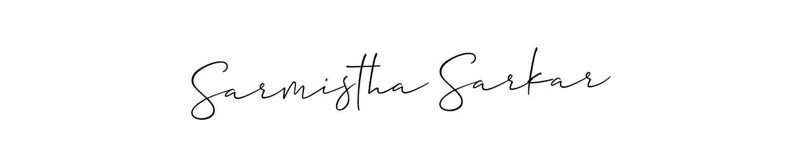 if you are searching for the best signature style for your name Sarmistha Sarkar. so please give up your signature search. here we have designed multiple signature styles  using Allison_Script. Sarmistha Sarkar signature style 2 images and pictures png