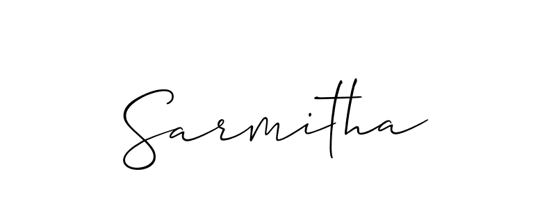 Sarmitha stylish signature style. Best Handwritten Sign (Allison_Script) for my name. Handwritten Signature Collection Ideas for my name Sarmitha. Sarmitha signature style 2 images and pictures png