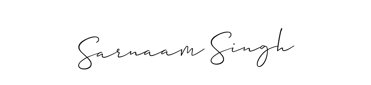 Make a beautiful signature design for name Sarnaam Singh. With this signature (Allison_Script) style, you can create a handwritten signature for free. Sarnaam Singh signature style 2 images and pictures png