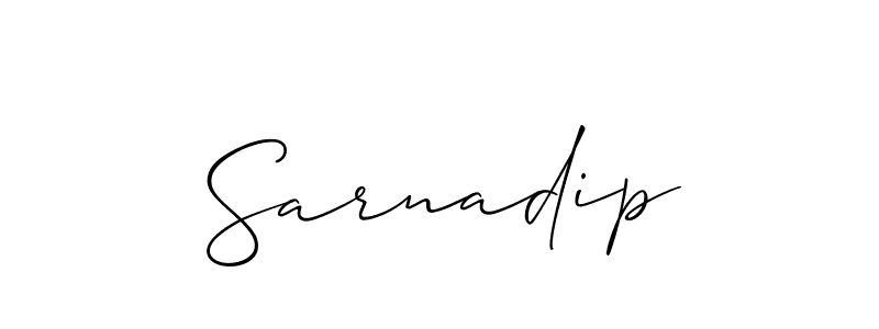 Make a beautiful signature design for name Sarnadip. With this signature (Allison_Script) style, you can create a handwritten signature for free. Sarnadip signature style 2 images and pictures png