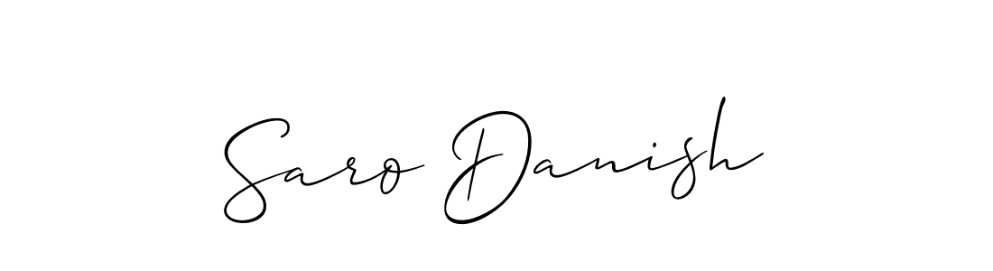 Allison_Script is a professional signature style that is perfect for those who want to add a touch of class to their signature. It is also a great choice for those who want to make their signature more unique. Get Saro Danish name to fancy signature for free. Saro Danish signature style 2 images and pictures png
