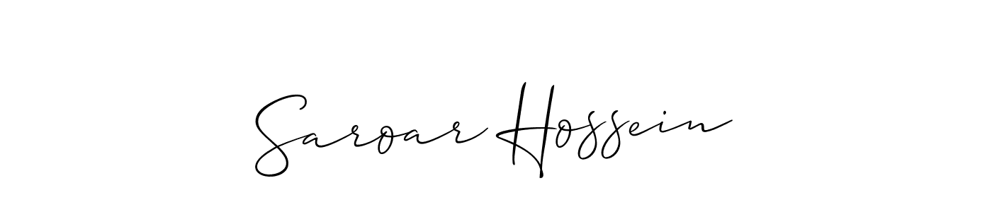 You should practise on your own different ways (Allison_Script) to write your name (Saroar Hossein) in signature. don't let someone else do it for you. Saroar Hossein signature style 2 images and pictures png