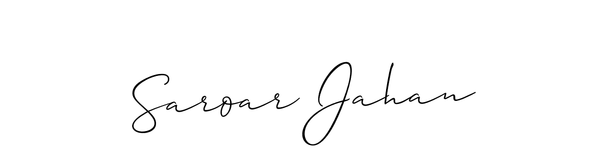 It looks lik you need a new signature style for name Saroar Jahan. Design unique handwritten (Allison_Script) signature with our free signature maker in just a few clicks. Saroar Jahan signature style 2 images and pictures png