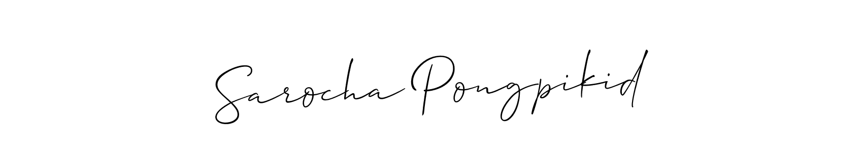 Create a beautiful signature design for name Sarocha Pongpikid. With this signature (Allison_Script) fonts, you can make a handwritten signature for free. Sarocha Pongpikid signature style 2 images and pictures png