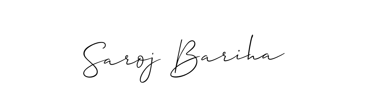 if you are searching for the best signature style for your name Saroj Bariha. so please give up your signature search. here we have designed multiple signature styles  using Allison_Script. Saroj Bariha signature style 2 images and pictures png