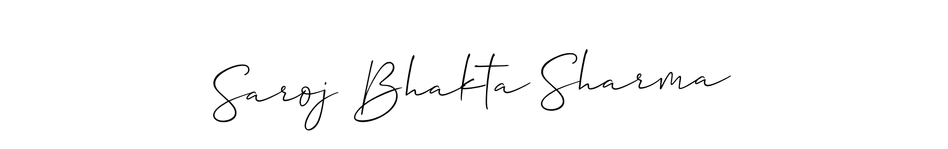 How to make Saroj Bhakta Sharma name signature. Use Allison_Script style for creating short signs online. This is the latest handwritten sign. Saroj Bhakta Sharma signature style 2 images and pictures png