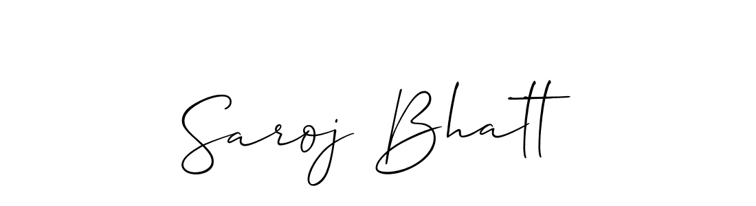 How to make Saroj Bhatt name signature. Use Allison_Script style for creating short signs online. This is the latest handwritten sign. Saroj Bhatt signature style 2 images and pictures png