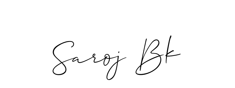 if you are searching for the best signature style for your name Saroj Bk. so please give up your signature search. here we have designed multiple signature styles  using Allison_Script. Saroj Bk signature style 2 images and pictures png