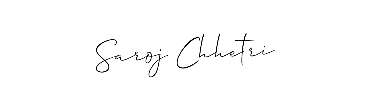 How to make Saroj Chhetri name signature. Use Allison_Script style for creating short signs online. This is the latest handwritten sign. Saroj Chhetri signature style 2 images and pictures png