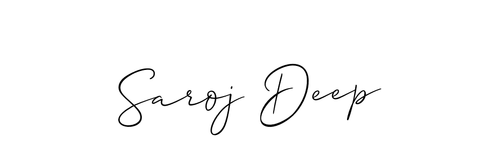 Make a beautiful signature design for name Saroj Deep. With this signature (Allison_Script) style, you can create a handwritten signature for free. Saroj Deep signature style 2 images and pictures png