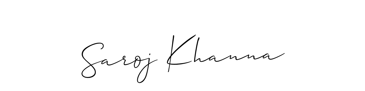 Design your own signature with our free online signature maker. With this signature software, you can create a handwritten (Allison_Script) signature for name Saroj Khanna. Saroj Khanna signature style 2 images and pictures png